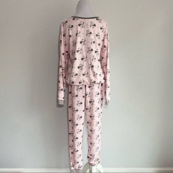 Disney Minnie Mouse Pink/Grey Cozy 2pc Pajama/ Lounge Set - Picture 6 of 15